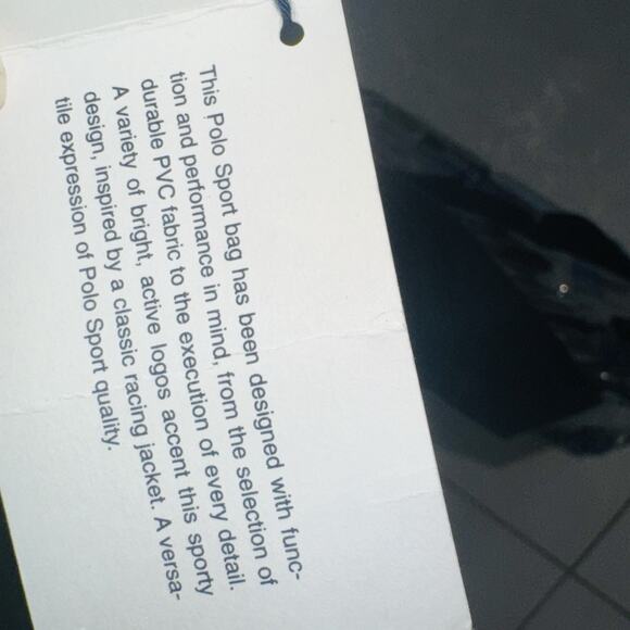 Vintage NEW Polo Sport Ralph Lauren XL Clear PVC Racing Jacket Tote Bag Mens Uni - Picture 7 of 8